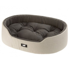 Κρεβάτι σκύλου με σταθερά τοιχώματα και αποσπώμενο μαξιλάρι - Ferplast Dandy 80 (80*55*20cm) Γκρι Μαύρο