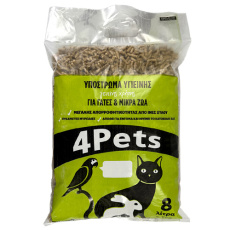 Πέλλετ υπόστρωμα για τρωκτικά, γάτες και άλλα μικρά ζώα - 4 Pets 4.8kg/8L