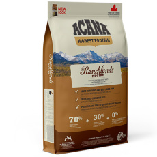 Βιολογικά κατάλληλη ξηρά τροφή με υψηλή πρωτεΐνη από ποικιλία κρεάτων  - Acana Highest Protein Ranchlands 