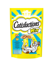 Τραγανές γεμιστές λιχουδιές για γάτες με τυρί-σολομό - Catisfactions Mix 60g