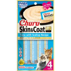 Κρέμα για το τρίχωμα της γάτας με τόνο-χτένια - Churu Skin & Coat Tuna-Scallop (4*14g)