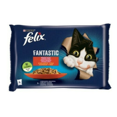 Πολυσυσκευασία φακελάκια γάτας με μοσχάρι και κοτόπουλο - Felix Multipack Beef-Chicken 4*85g