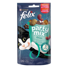Τραγανό σνακ για γάτες με σολομό, μπακαλιάρο, πέστροφα - Felix Party Mix Ocean 60g