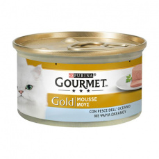 Κονσέρβα γάτας με μους σε διάφορες γεύσεις - Gourmet Gold 85g Ωκέανιο Ψάρι