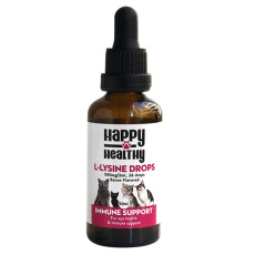 Υγρό συμπλήρωμα διατροφής με λυσίνη για γάτες - Happy Healthy Lysine Drops 50ml