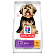 Ξηρά τροφή για μικρόσωμους ενήλικους σκύλους με ευαίσθητο στομάχι ή δέρμα - Hill's Adult Small & Mini Sens Stomach & Skin 1.5kg