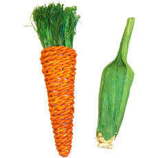 Καρότο και καλαμπόκι από φυσικό σχοινί για τρωκτικά - Happy Pet Carrot&Corn Chews