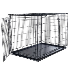 Μεταλλικό κλουβί-Crate για εκπαίδευση, διαμονή και μεταφορά σκύλου με δύο πόρτες (63*44*50.5cm)