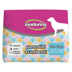 Πάνες βρακάκια (πάμπερς) για θηλυκούς σκύλους 30-50kg - Inodorina Diapers XXLarge (12 τεμάχια)