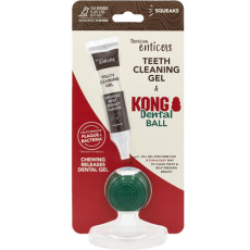 Μπάλα με οδοντικό τζελ για σκύλους - Kong + Tropiclean Enticers Small