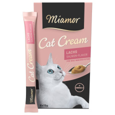 Συμπληρωματική τροφή-σνακ για γάτες σε μορφή κρέμας με γεύση σολομού - Miamor Cat Snack Salmon (6*15g)