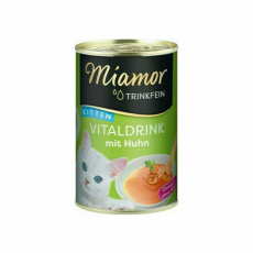 Ζωμός κοτόπουλου για γατάκια για καλύτερη ενυδάτωση του οργανισμού και ενίσχυση της γεύσης της τροφής - Miamor Vitaldrink Kitten 135ml