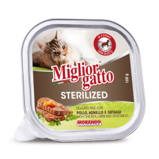 Δισκάκι για στειρωμένες γάτες με κοτόπουλο και αρνί - Miglior Sterilised Chicken-Lamb 100g