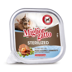 Δισκάκι για στειρωμένες γάτες με ψάρι και γαρίδες - Miglior Sterilised Fish-Shrimps 100g