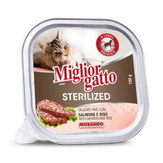 Δισκάκι για στειρωμένες γάτες με σολομό και ρύζι - Miglior Sterilised Salmon-Rice 100g