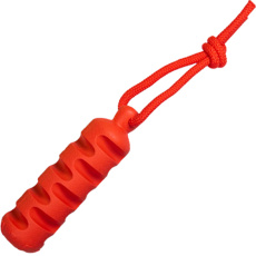 Κόκκινο παιχνίδι σκύλου σε σχήμα κύλινδρου με σχοινί και γεύση μοσχάρι