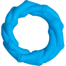 Μπλε παιχνίδι σκύλου σε σχήμα δαχτυλιδιού από καουτσούκ με γεύση μπέικον 11cm