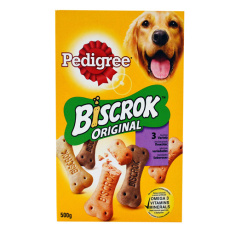 Τραγανά μπισκότα για σκύλους με τρεις γεύσεις - Pedigree Biscrok 500g