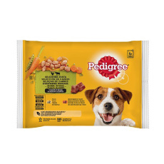 Πλήρης τροφή σε φακελάκια για σκύλους με μοσχάρι,κοτόπουλο,λαχανικά σε σάλτσα - Pedigree 4*100g