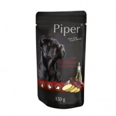 Υγρή τροφή σε φακελάκι για σκύλους με συκώτι βοδινού και πατάτες - Piper Beef Liver and potatoes 150g