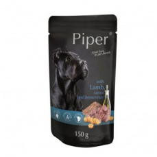 Υγρή τροφή σε φακελάκι για σκύλους με αρνί, καρότα και καστανό ρύζι - Piper Lamb, Carrot, Brown Rice 150g
