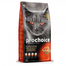 Ξηρά τροφή συντήρησης για στειρωμένες γάτες με σολομό και γαρίδες - ProChoice Adult Sterilised Salmon & Shrimps 2kg