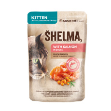 Φιλετάκια σολομού με ιπποφαές σε σάλτσα για γατάκια - Shelma Kitten Salmon 85g