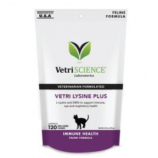 Συμπλήρωμα διατροφής με λυσίνη γάτες - VetriScience Lysine Plus (120 λιχουδιές)