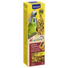 Λιχουδιές κράκερ για μεγάλους παπαγάλους με αμύγδαλα και εξωτικά φρούτα - Vitakraft Kracker (2 τεμάχια)
