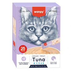 Συμπληρωματική τροφή-σνακ για γάτες σε μορφή κρέμας με τόνο κ' καβούρι - Wanpy Creamy Tuna-Crab 14g