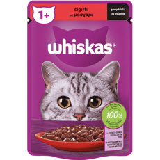 Φακελάκι για ενήλικες γάτες με μοσχάρι σε σάλτσα - Whiskas 85g
