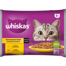 Πολυσυσκευασία φακελάκια για γάτες με πουλερικά σε ζελέ - Whiskas Poultry 4*85g