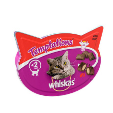 Τραγανό σνακ για γάτες με μοσχάρι - Whiskas Temptations Beef 60g