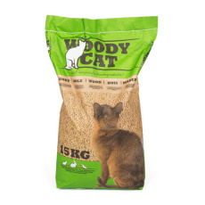 Πέλλετ υπόστρωμα για τρωκτικά, γάτες και άλλα μικρά ζώα - Woody Cat 15kg