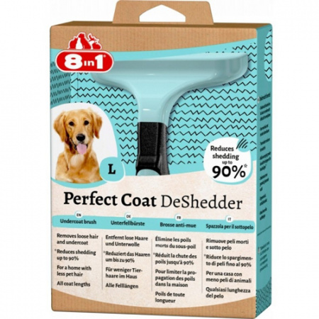 Βούρτσα σκύλου για μείωση τριχόπτωσης κ' αφαίρεση νεκρού τριχώματος - 8 in 1 Perfect Coat Deshedder Large