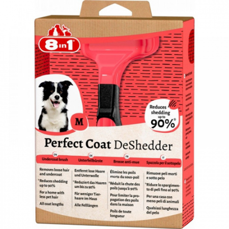 Βούρτσα σκύλου για μείωση τριχόπτωσης κ' αφαίρεση νεκρού τριχώματος - 8 in 1 Perfect Coat Deshedder Medium
