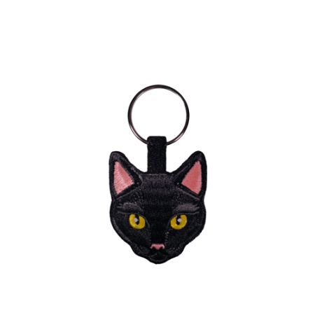 Κεντητό μπρελόκ με σχέδιο μαύρης γάτας - ActionLab