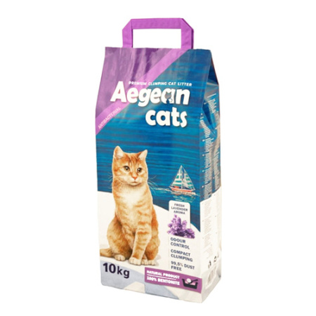 Άμμος συγκόλλησης για γάτες με άρωμα λεβάντας - Aegean Cats Lavender 10kg