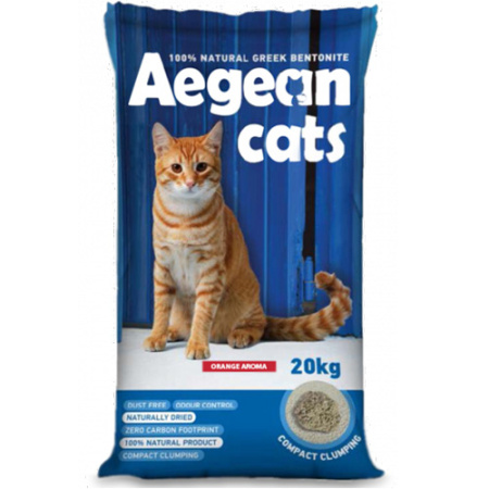 Άμμος συγκόλλησης για γάτες με άρωμα πορτοκαλιού - Aegean Cats Orange 20kg