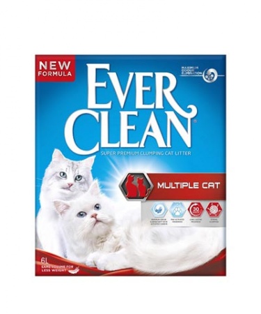 Άμμος υγιεινής κατάλληλη για πολλές γάτες - Everclean Multiple Cats 6L