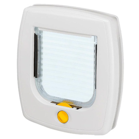 aspro-portaki-pou-anoigokleinei-gia-skilo-gata-ferplast-swing-3-white