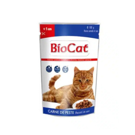 Φακελάκι γάτας σε διάφορες γεύσεις - Bio Cat Pouch 100g Κρέας-Λευκά ψάρια
