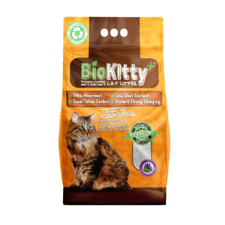 Άμμος υγιεινής για γάτες με υψηλή συγκόλληση με άρωμα λεβάντας - Bio-Kitty Lavender