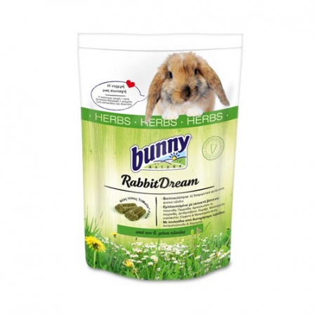 Πλήρης τροφή για κουνέλια άνω των 6 μηνών σε μορφή πέλλετ ενισχυμένη με βότανα - Bunny Rabbit Dream Herbs 1.5kg