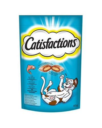 Τραγανές γεμιστές λιχουδιές για γάτες με σολομό - Catisfactions Salmon 60g