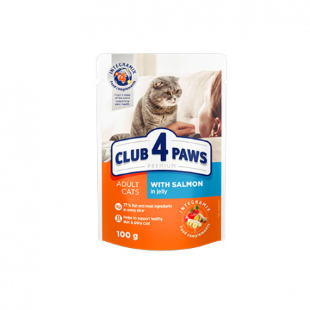 Φακελάκι γάτας με ζελέ σε διάφορες γεύσεις - Club 4 Paws Σολομός 100g