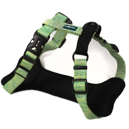 Σαμαράκι σκύλου με επένδυση και 3 διαφορετικούς γάντζους για τον οδηγό - Farm Company Deluxe Harness Medium Πράσινο