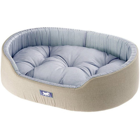 Κρεβάτι σκύλου με σταθερά τοιχώματα και αποσπώμενο μαξιλάρι - Ferplast Dandy 80 (80*55*20cm) Γκρι Γαλάζιο