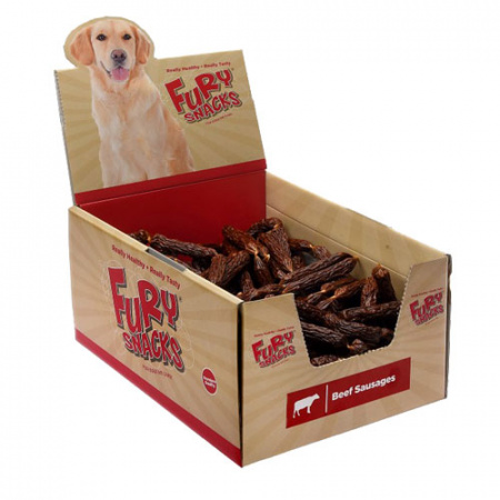 Αποξηραμένα φυσικά λουκάνικα για σκύλους σε πολλές γεύσεις - Fury Sasusage Μοσχάρι