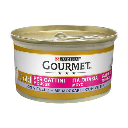 Κονσέρβα γάτας με μους σε διάφορες γεύσεις - Gourmet Gold 85g Γατάκια